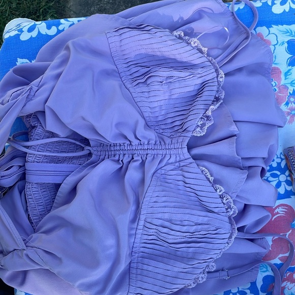 Lavender Ruffled Romper - Picture 7 of 7